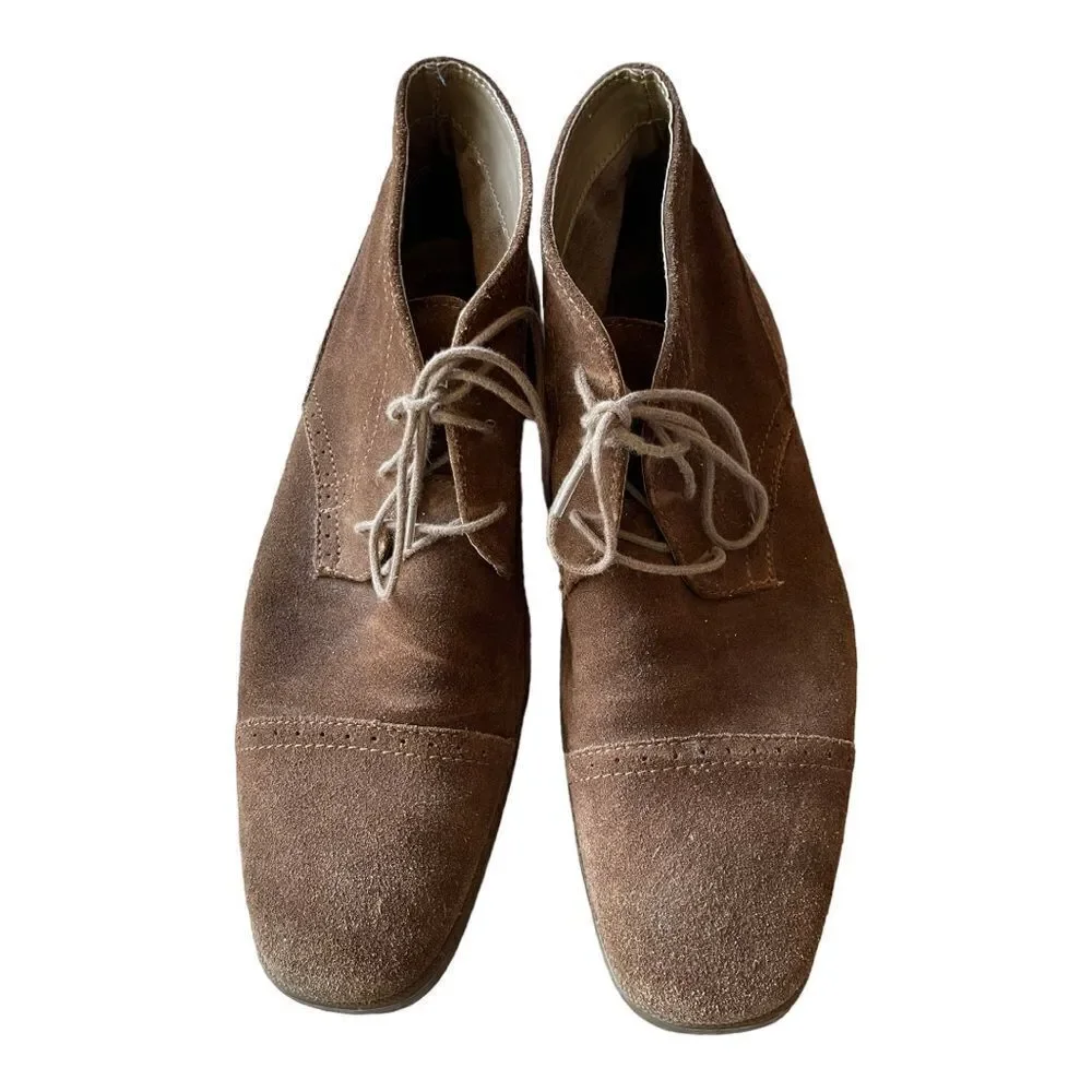 Men's Calvin Klein Shoes - size 10.5 Brown Suede Leather Chukka Boots